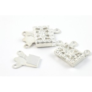 2ROWS SQUARE SILVER PLATED CLASP